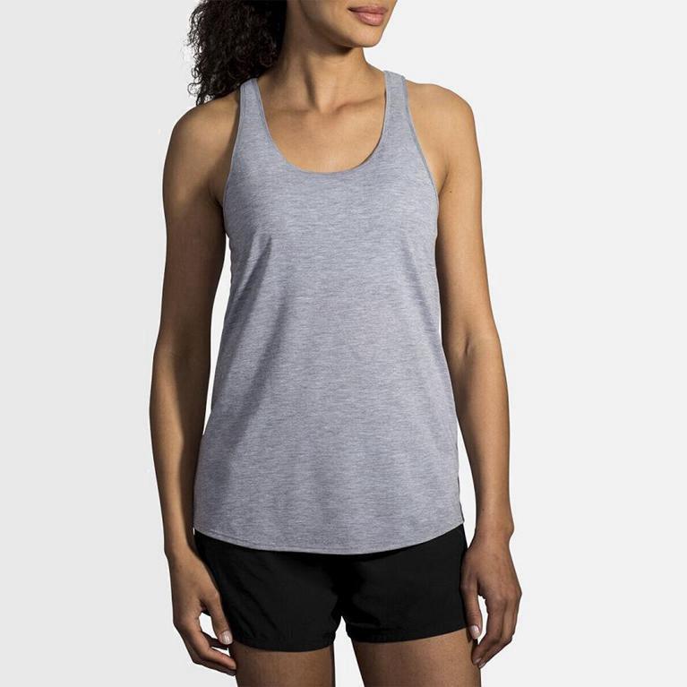 Brooks Women's Distance Running Tank Top Singapore - Grey (04375-BGIC)